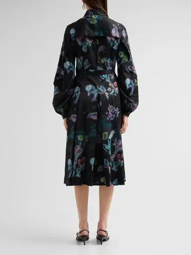 PRABAL GURUNG Women's Floral A-Line Midi Shirtdress - Black Multi | Thumbnail 3