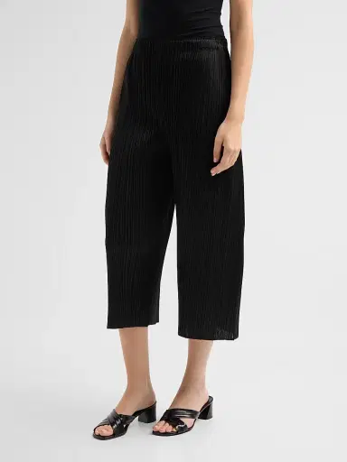 Pleats Please Issey Miyake Women's July Pleated Crop Pants - Black - Size Large | Thumbnail 4