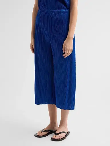 Pleats Please Issey Miyake Women's July Pleated Crop Pants - Blue - Size Large | Thumbnail 4