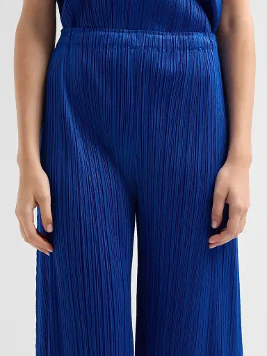 Pleats Please Issey Miyake Women's July Pleated Crop Pants - Blue - Size Large | Thumbnail 5
