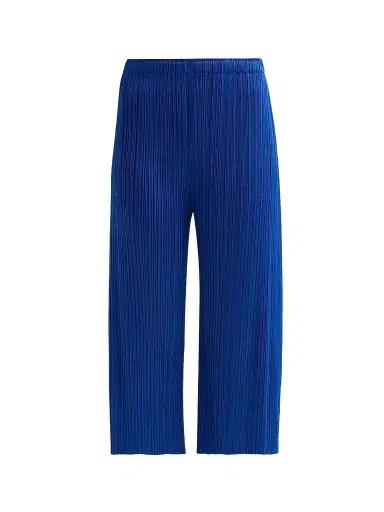 Pleats Please Issey Miyake Women's July Pleated Crop Pants - Blue - Size Large | Thumbnail 1