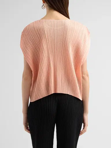 Pleats Please Issey Miyake Women's Round Neck Pleated Top | Thumbnail 3