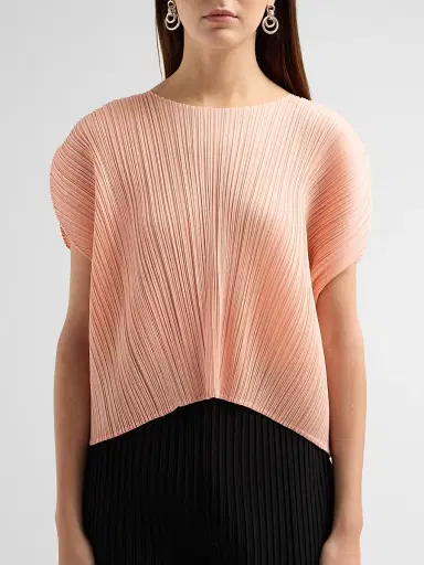 Pleats Please Issey Miyake Women's Round Neck Pleated Top | Thumbnail 5