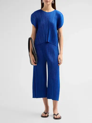 Pleats Please Issey Miyake Women's Round Neck Pleated Top | Thumbnail 2