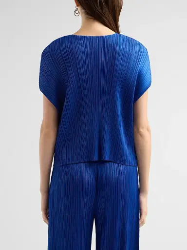 Pleats Please Issey Miyake Women's Round Neck Pleated Top | Thumbnail 3