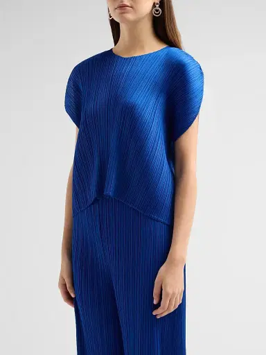 Pleats Please Issey Miyake Women's Round Neck Pleated Top | Thumbnail 4