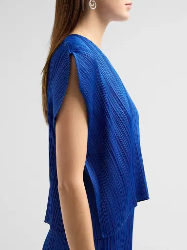 Pleats Please Issey Miyake Women's Round Neck Pleated Top | Thumbnail 5
