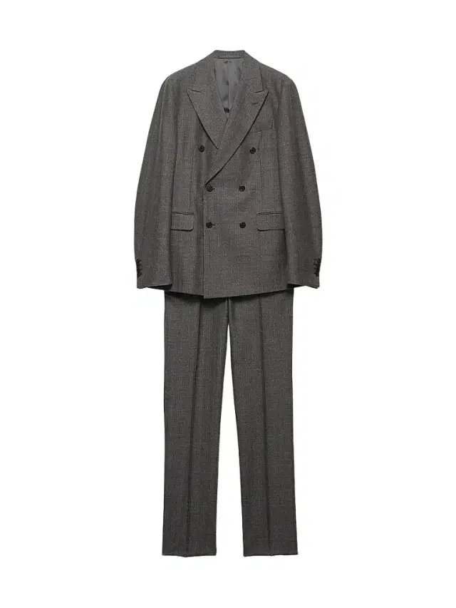 Prada Men's Double-Breasted Wool Suit - Grey