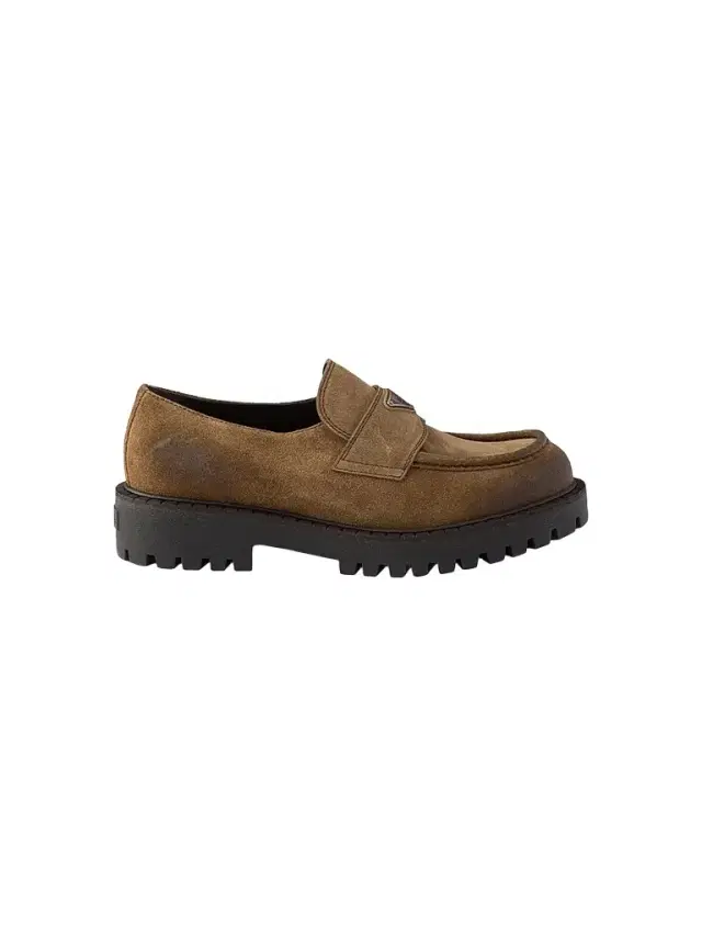 Prada Men's Aged Suede Loafers - Brown