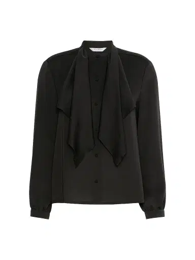 Max Mara Women's Ruffled Silk Charmeuse Shirt | Thumbnail 1 Max Mara Women's Ruffled Silk Charmeuse Shirt | Thumbnail 1
