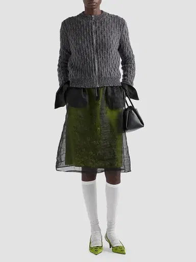 Prada Women's Wool and Alpaca Cardigan - Grey | Thumbnail 2