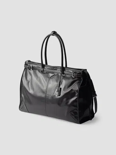 Prada Men's Bonnie Leather Tote Bag - Black | Thumbnail 2 Prada Men's Bonnie Leather Tote Bag - Black | Thumbnail 2