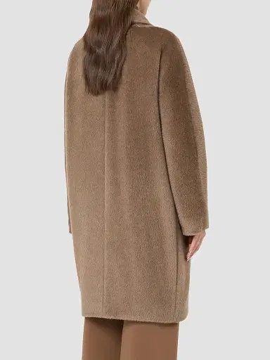 Max Mara Women's Alpaca and Wool Midi Coat - Honey | Thumbnail 4 Max Mara Women's Alpaca and Wool Midi Coat - Honey | Thumbnail 4