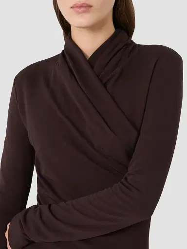 Max Mara Women's Slim Fluid Jersey Dress - Dark Brown - Size 14 | Thumbnail 6
