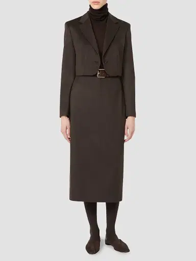 Max Mara Women's Wool Yarn Polo Neck Sweater - Dark Brown - Size XL | Thumbnail 2 Max Mara Women's Wool Yarn Polo Neck Sweater - Dark Brown - Size XL | Thumbnail 2
