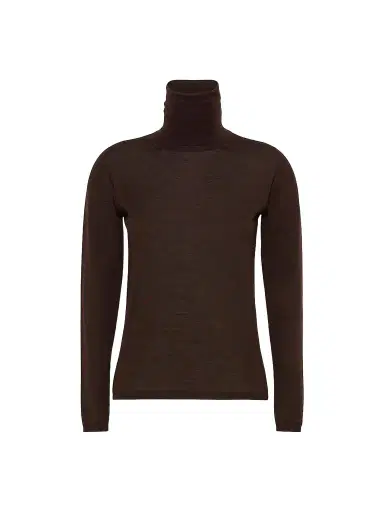 Max Mara Women's Wool Yarn Polo Neck Sweater - Dark Brown - Size XL | Thumbnail 1 Max Mara Women's Wool Yarn Polo Neck Sweater - Dark Brown - Size XL | Thumbnail 1