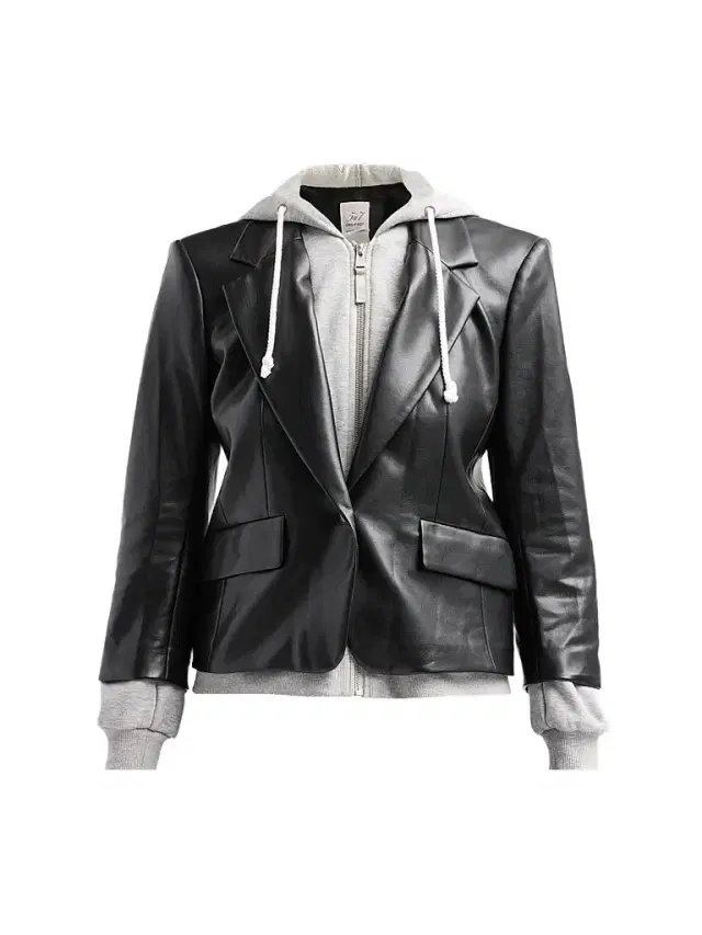 Cinq à Sept Women's Faux Leather Le Petit Khloe Blazer - Black Heather Grey