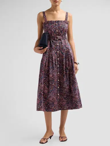 Cinq à Sept Women's Branwen Paisley Denim Midi Dress - Black Multi | Thumbnail 2
