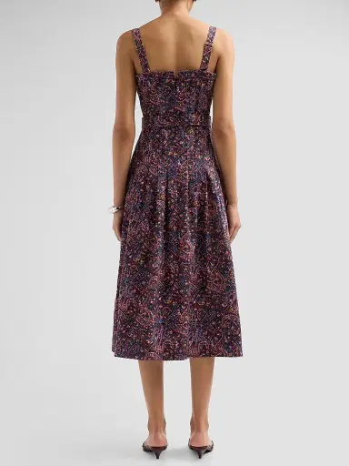 Cinq à Sept Women's Branwen Paisley Denim Midi Dress - Black Multi | Thumbnail 3