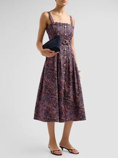 Cinq à Sept Women's Branwen Paisley Denim Midi Dress - Black Multi | Thumbnail 4