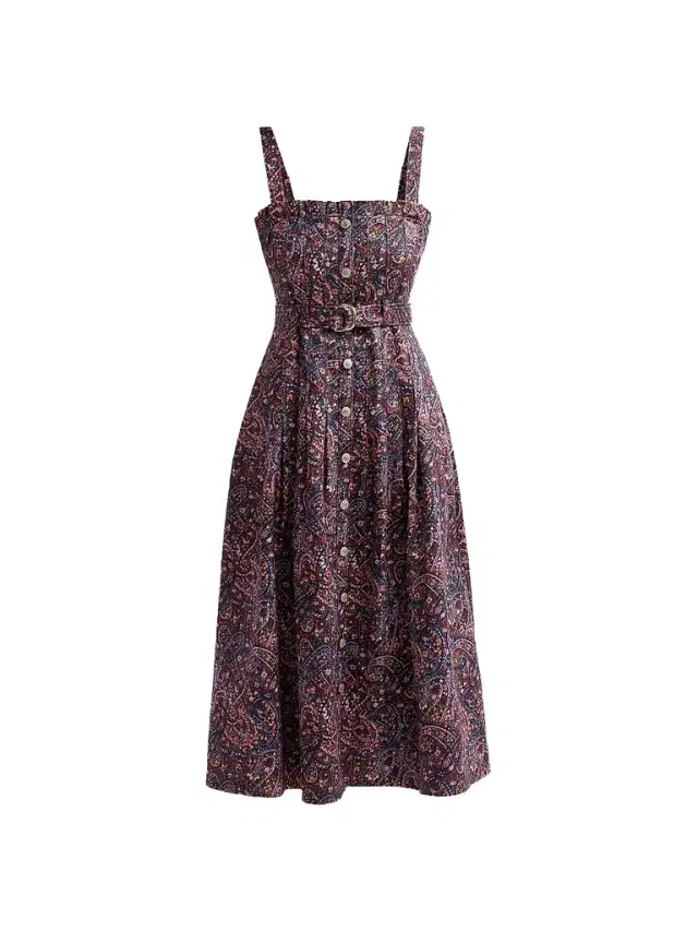 Cinq à Sept Women's Branwen Paisley Denim Midi Dress - Black Multi