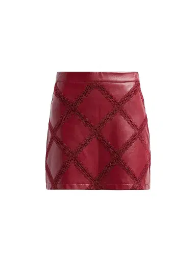 Cinq à Sept Women's Audree Faux-Leather Mini Skirt - Berry Wine | Thumbnail 1