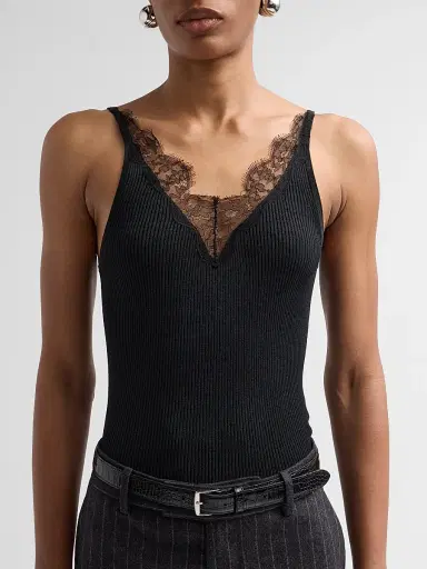 Nili Lotan Women's Aronia Silk Sweater Tank - Black | Thumbnail 5 Nili Lotan Women's Aronia Silk Sweater Tank - Black | Thumbnail 5
