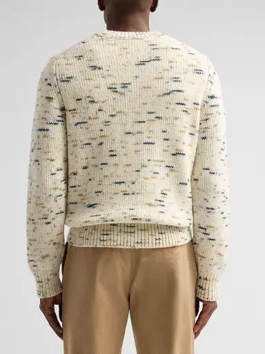 Vince Men's Super Space-Dye Merino Wool Crewneck Sweater - Bone | Thumbnail 3