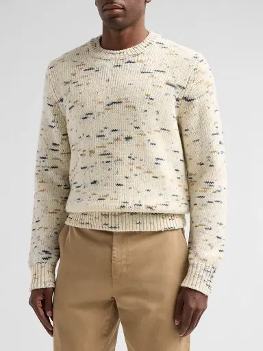 Vince Men's Super Space-Dye Merino Wool Crewneck Sweater - Bone | Thumbnail 4