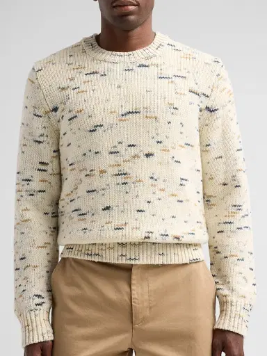 Vince Men's Super Space-Dye Merino Wool Crewneck Sweater - Bone | Thumbnail 5