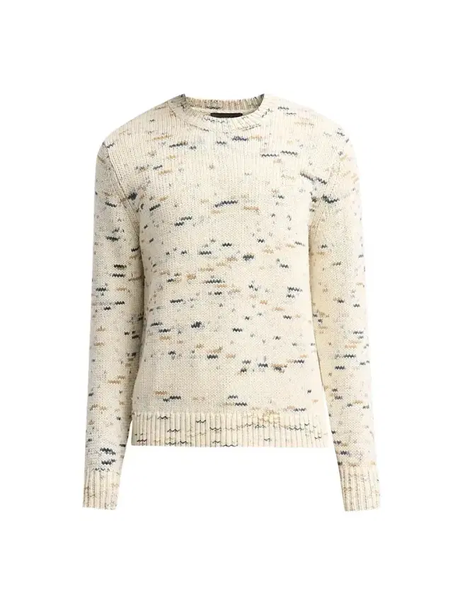 Vince Men's Super Space-Dye Merino Wool Crewneck Sweater - Bone