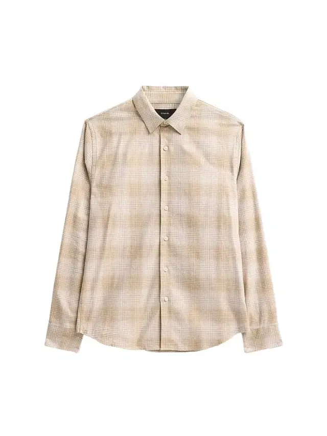 Vince Men's Ballow Plaid Cotton Shirt - Oatmeal