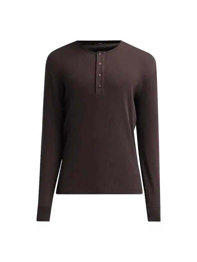 Vince Men's Cotton Rib-Knit Henley Shirt - Arabica