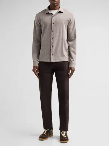Vince Men's Herringbone Cotton Shirt - Tarmac Pavement - Size XXL | Thumbnail 2 Vince Men's Herringbone Cotton Shirt - Tarmac Pavement - Size XXL | Thumbnail 2