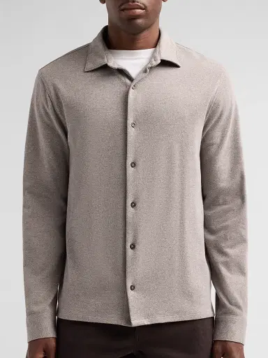 Vince Men's Herringbone Cotton Shirt - Tarmac Pavement - Size XXL | Thumbnail 5 Vince Men's Herringbone Cotton Shirt - Tarmac Pavement - Size XXL | Thumbnail 5