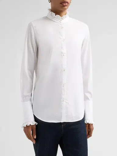 Nili Lotan Women's Elio Cotton Shirt - White | Thumbnail 4 Nili Lotan Women's Elio Cotton Shirt - White | Thumbnail 4