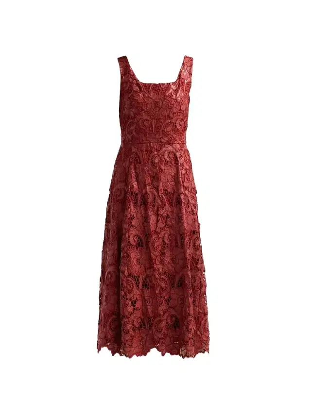 Elie Tahari Women's Chayenne Guipure-Lace Midi Dress - Toasted Saffron