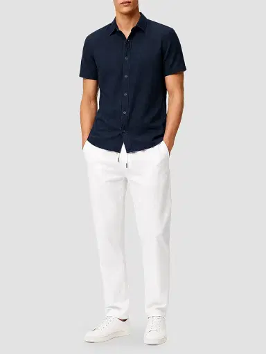 Onia Men's Stretch Linen-Blend Short-Sleeve Shirt - Navy - Size XXL | Thumbnail 2