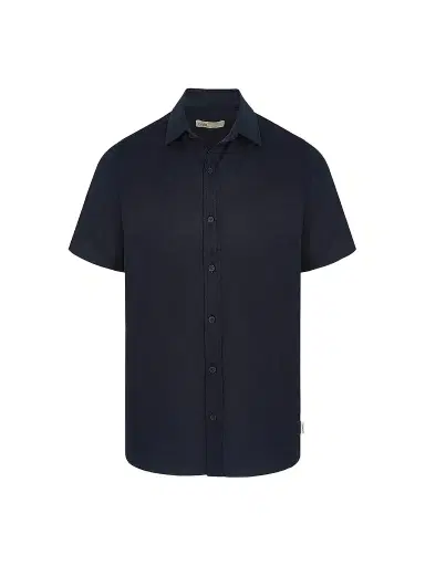 Onia Men's Stretch Linen-Blend Short-Sleeve Shirt - Navy - Size XXL | Thumbnail 1