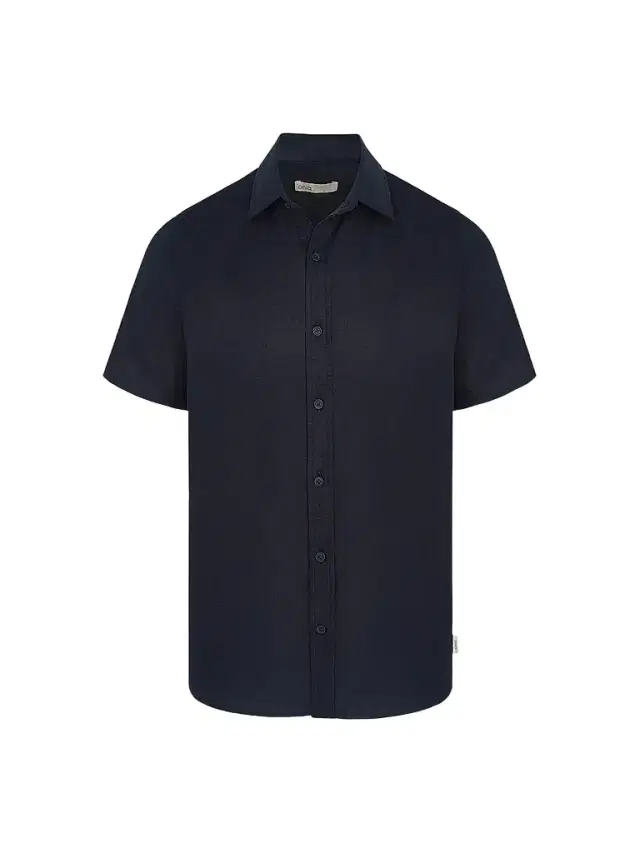 Onia Men's Stretch Linen-Blend Short-Sleeve Shirt - Navy