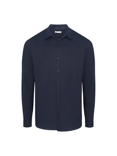 Onia Men's Stretch Linen-Blend Shirt - Midnight - Size XXL | Thumbnail 1