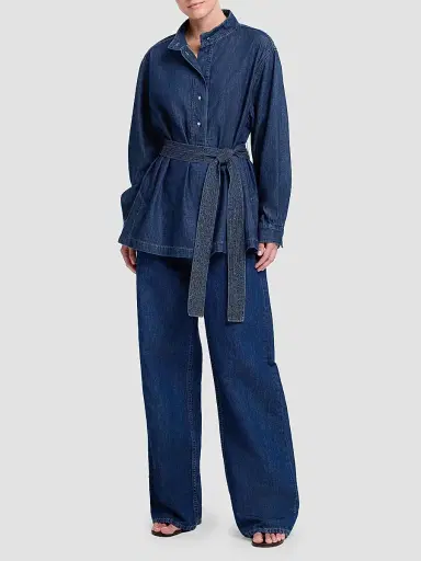 TWP Women's Denim Tamzin Belted Shirt - Dark Stone | Thumbnail 2 TWP Women's Denim Tamzin Belted Shirt - Dark Stone | Thumbnail 2