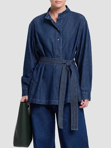 TWP Women's Denim Tamzin Belted Shirt - Dark Stone | Thumbnail 4 TWP Women's Denim Tamzin Belted Shirt - Dark Stone | Thumbnail 4