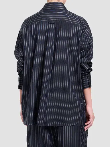 TWP Women's Big Joe Silk Shirt - Blue Nights Turkish Coffee | Thumbnail 3 TWP Women's Big Joe Silk Shirt - Blue Nights Turkish Coffee | Thumbnail 3