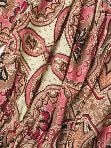 Donna Karan New York Women's Rustic Chic Georgette Poet Paisley Blouse | Thumbnail 6