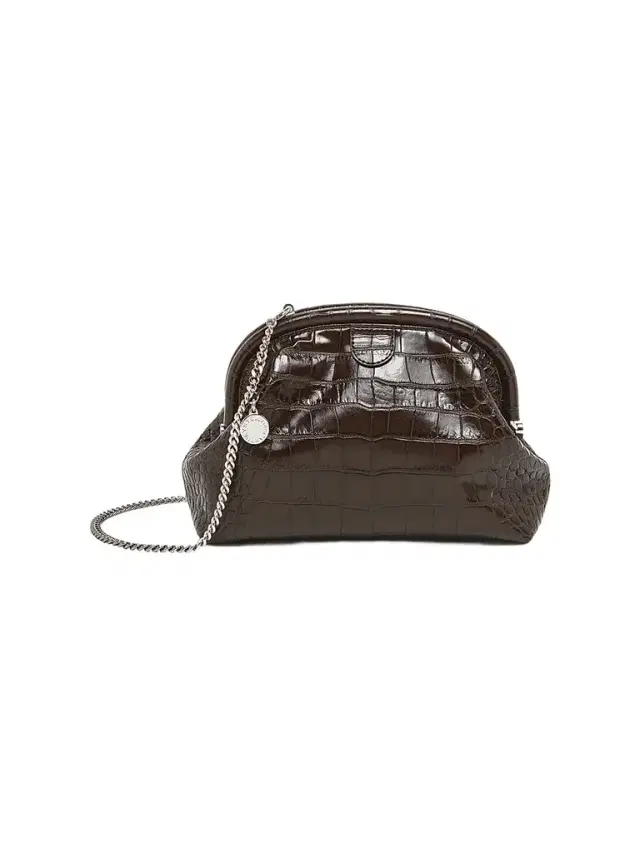 Stella McCartney Women's Falabella Croc-Embossed Clutch - Coffee