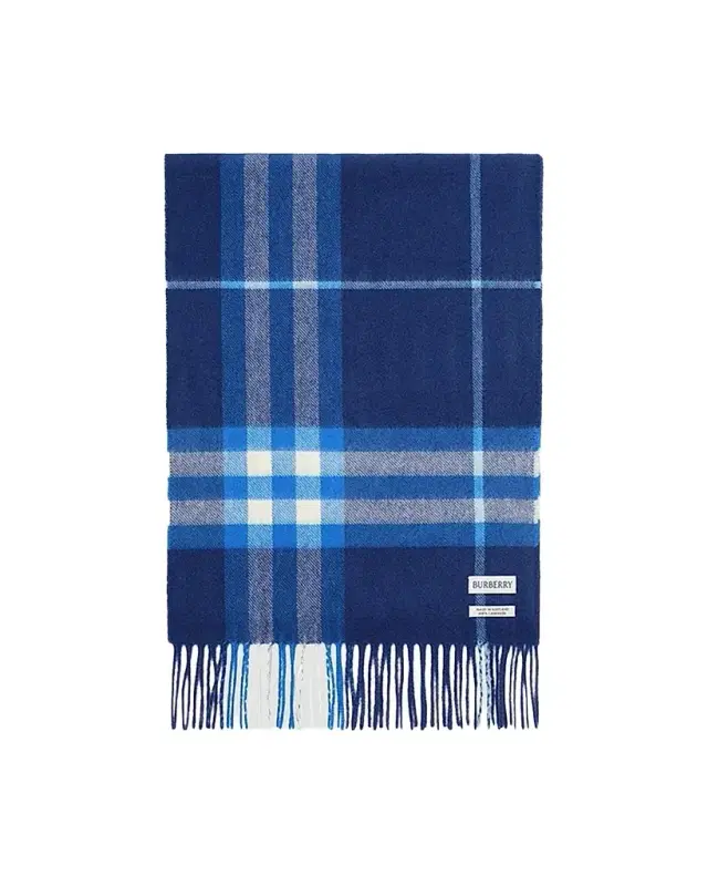 Burberry Men's Check Cashmere Scarf - Torrent Blue