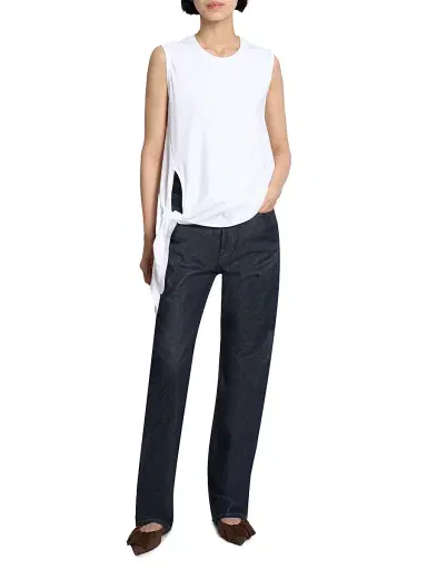 JW Anderson Women's Knotted-Hem Cotton Tank - White | Thumbnail 2 JW Anderson Women's Knotted-Hem Cotton Tank - White | Thumbnail 2