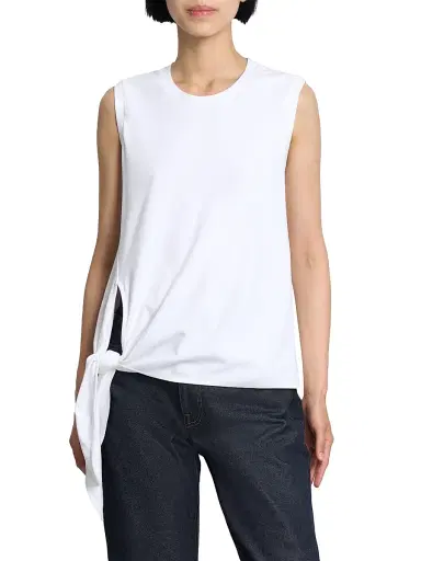 JW Anderson Women's Knotted-Hem Cotton Tank - White | Thumbnail 3 JW Anderson Women's Knotted-Hem Cotton Tank - White | Thumbnail 3