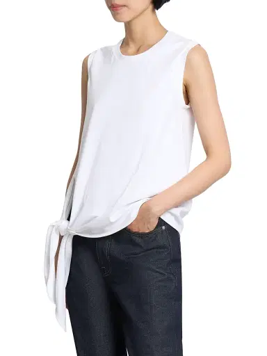 JW Anderson Women's Knotted-Hem Cotton Tank - White | Thumbnail 4 JW Anderson Women's Knotted-Hem Cotton Tank - White | Thumbnail 4